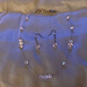 Swarovski Clear Round Crystal in Necklace & Earrings.not new but only worn once.